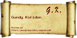 Gundy Koridon névjegykártya
